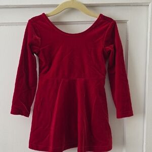 Kid's Holiday Velour Velvet Red Dress